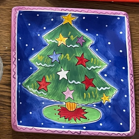 2 Square Christmas Plates for Santa’s Cookies - Picture 4 of 6